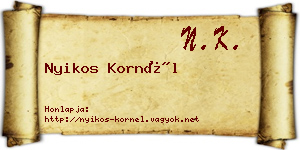 Nyikos Kornél névjegykártya