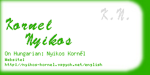 kornel nyikos business card